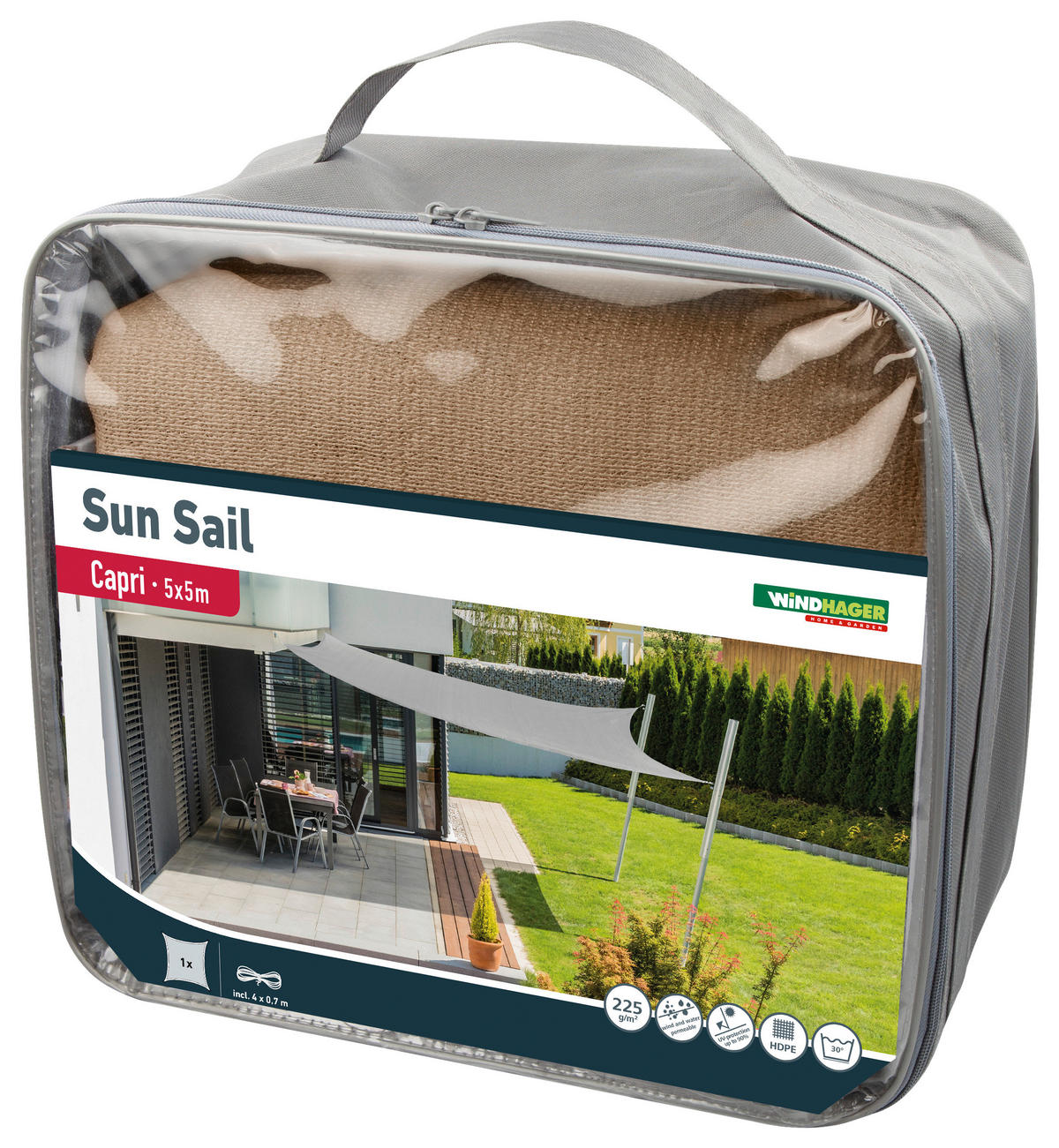 GARTENSONNENSEGEL  500/500 cm  - Beige, Basics (500/500cm)