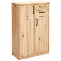 KOMMODE  in 72/110/36 cm  - Schwarz/Eiche Artisan, Basics, Holzwerkstoff/Kunststoff (72/110/36cm) - Xora