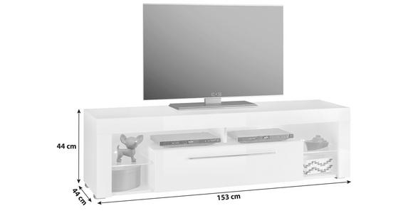 TV-ELEMENT Grau  - Alufarben/Grau, Design, Glas/Holzwerkstoff (153/44/44cm) - Carryhome