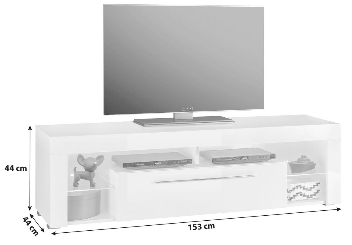 TV-ELEMENT - Alufarben/Grau, Design, Glas/Holzwerkstoff (153/44/44cm) - Carryhome