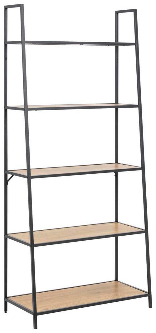 HYLLA i 77/174,5/36 cm svart, ekfärgad  - svart/ekfärgad, Trend, trä (77/174,5/36cm) - MID.YOU