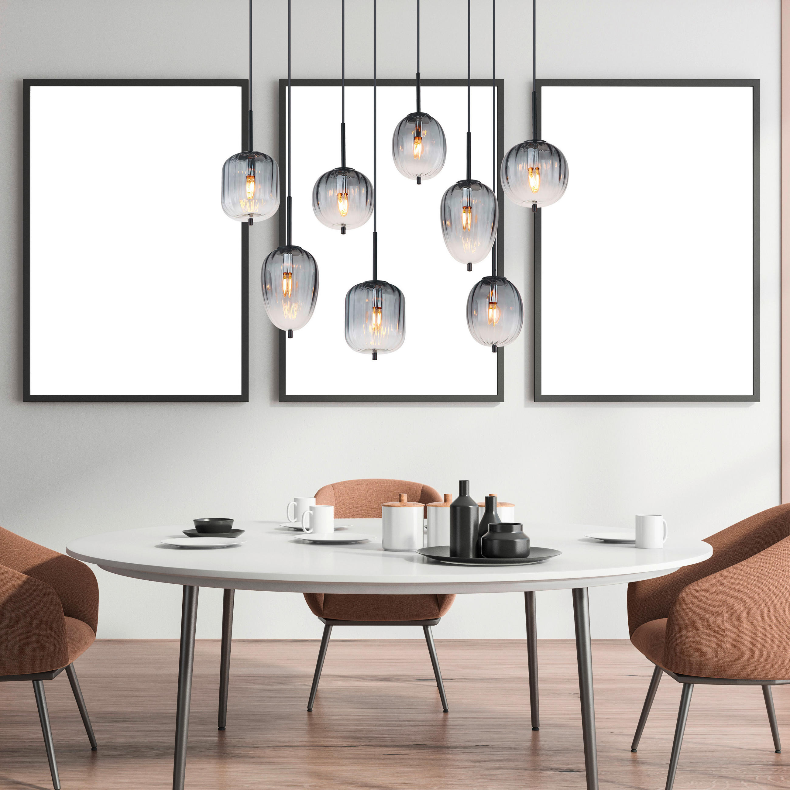 HÄNGELEUCHTE 102,5/32,5/120 cm  - Klar/Schwarz, Design, Glas/Kunststoff (102,5/32,5/120cm)