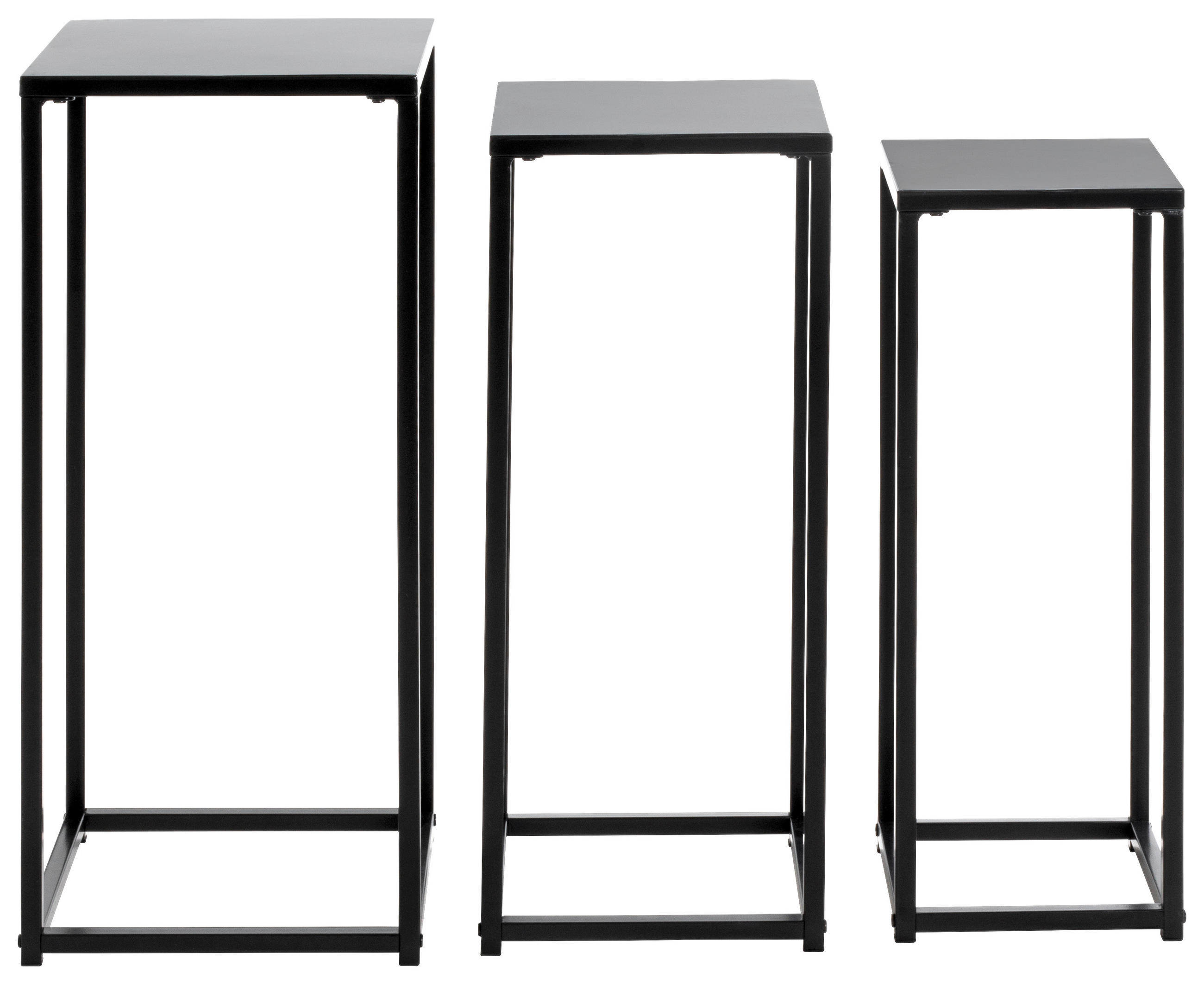 BLUMENTISCHSET Metall  - Schwarz, MODERN, Metall