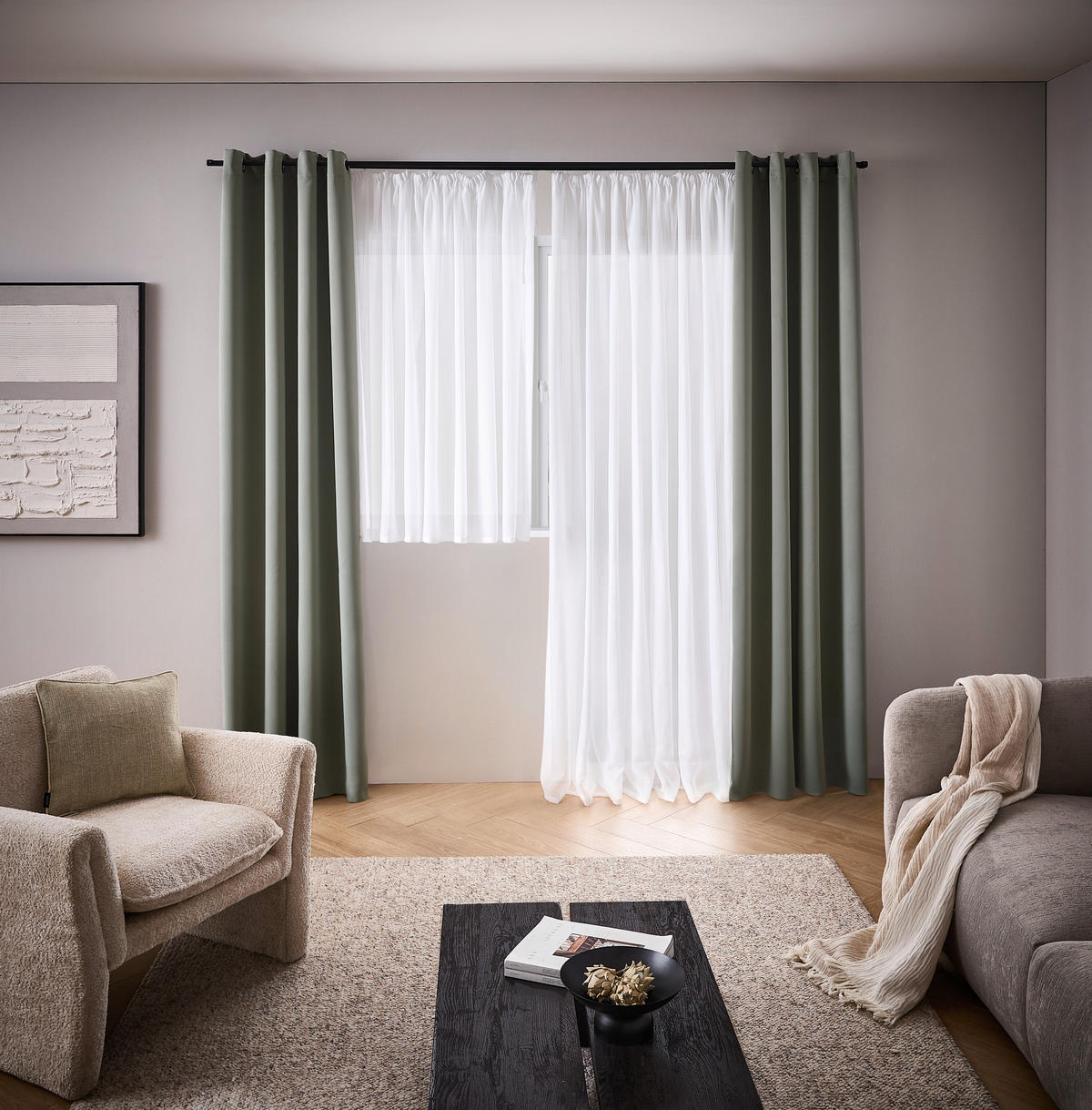 FERTIGSTORE  transparent   300/145 cm  - Weiß, Basics, Textil (300/145cm) - Esposa