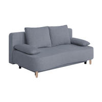 SCHLAFSOFA Mikrofaser, Struktur Dunkelgrau  inkl. Rückenkissen, Armlehnenkissen, Bettkasten, Schlaffunktion, Rücken echt  - Dunkelgrau/Buchefarben, Design, Holz/Kunststoff (193/86/85cm) - P & B