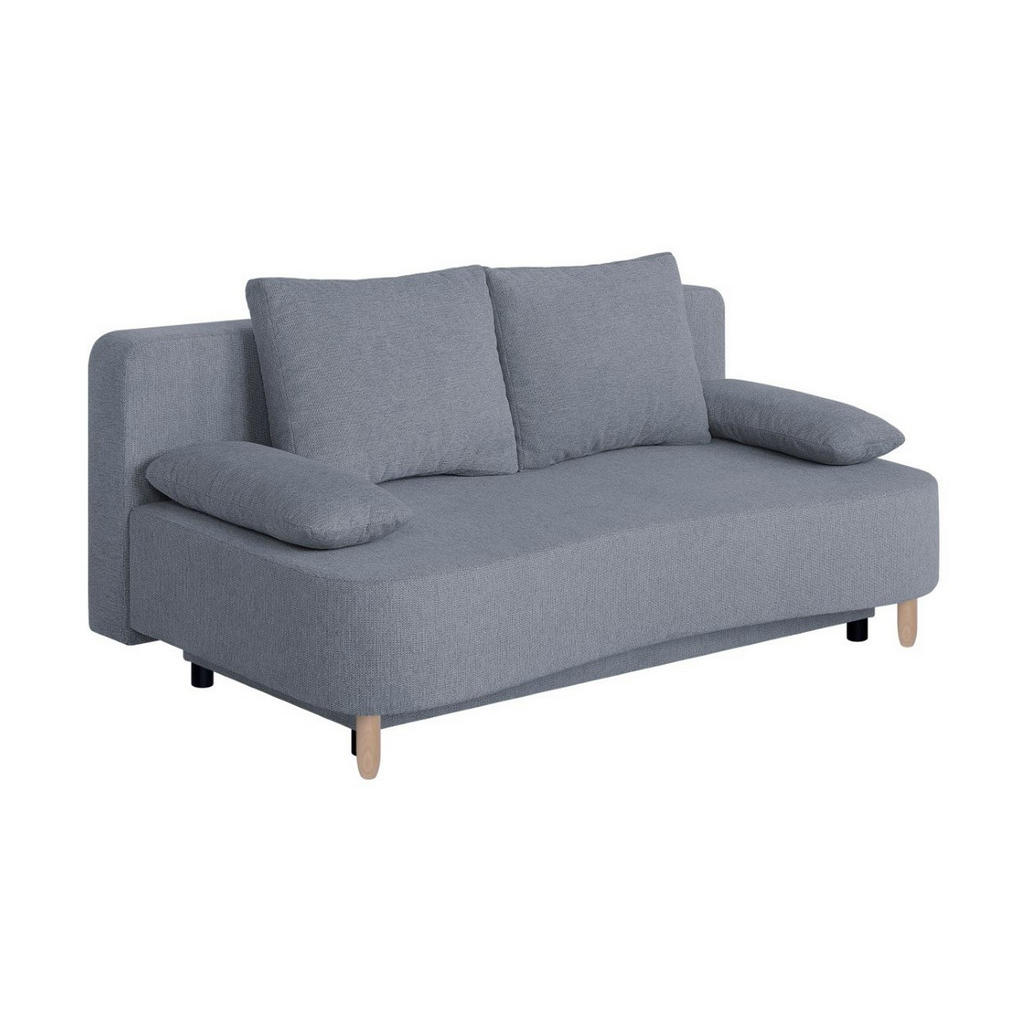 Canapea Extensibilă, textil, material pe bază de lemn, gri închis