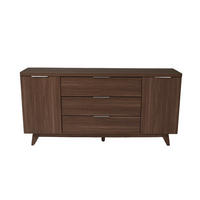 SIDEBOARD  160/77/39 cm 3 Schublade(n)  - Walnussfarben/Alufarben, KONVENTIONELL, Holzwerkstoff/Metall (160/77/39cm) - MID.YOU
