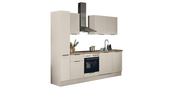 KÜCHENBLOCK   in Kaschmir  - Kaschmir/Schwarz, Basics, Holzwerkstoff/Metall (250/211/60cm) - Xora