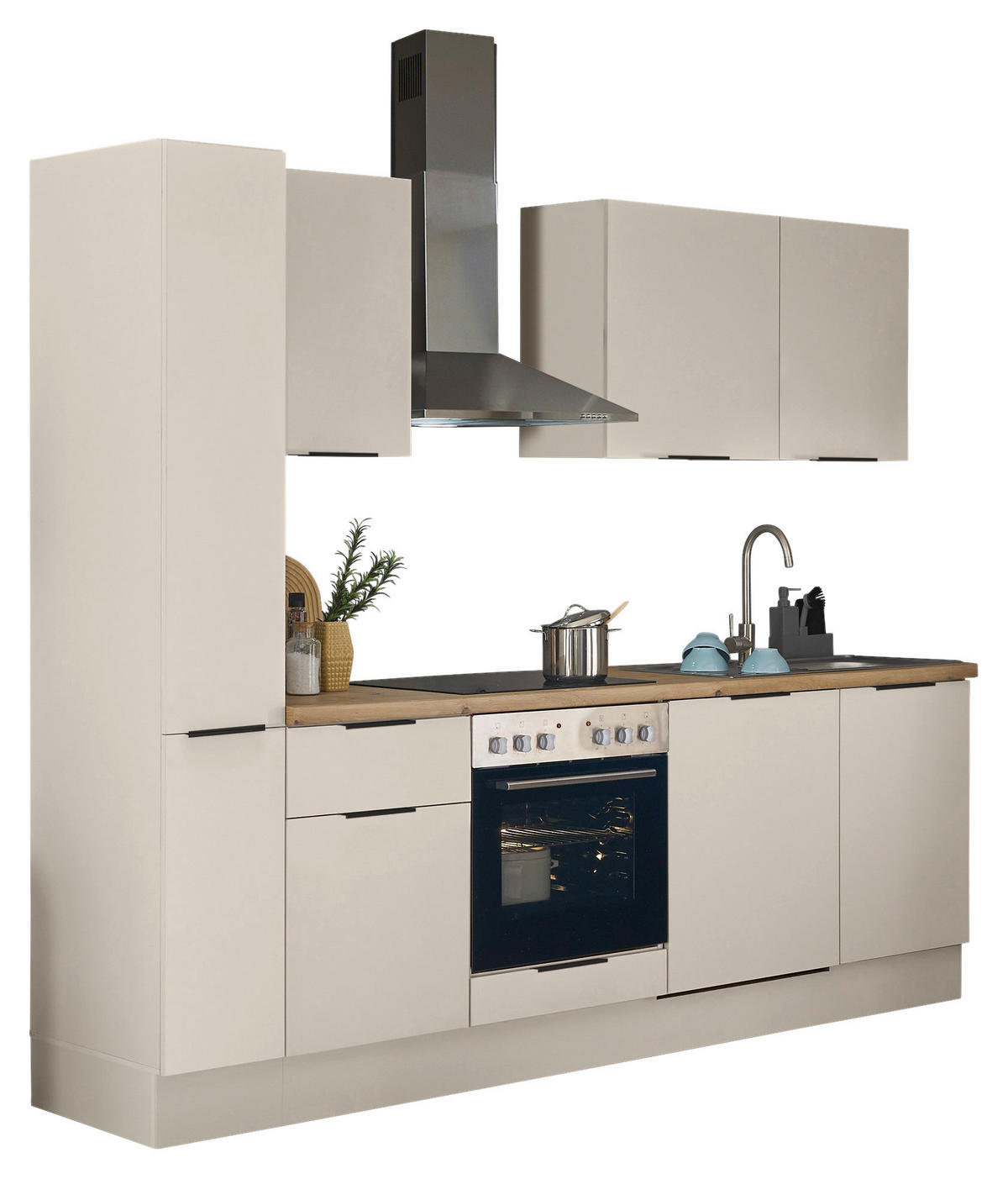 KÜCHENBLOCK   in Kaschmir  - Kaschmir/Schwarz, Basics, Holzwerkstoff/Metall (250/211/60cm) - Xora