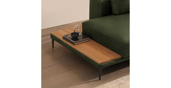 ECKSOFA  in Echtleder Grün  304/201 cm  - Schwarz/Grün, Design, Leder/Metall (304/201cm) - Belluti