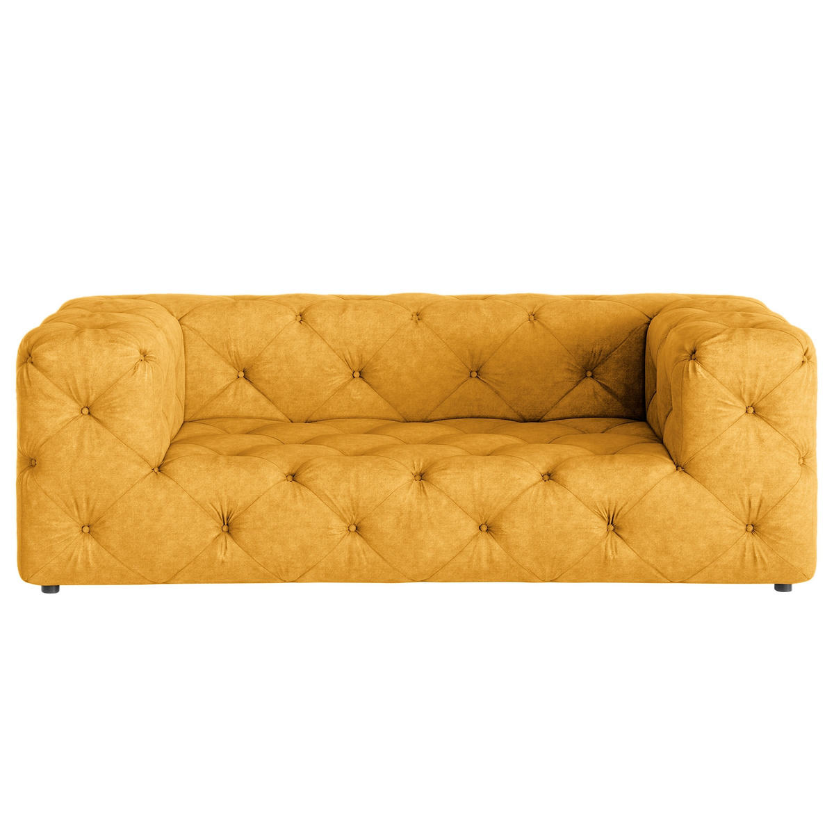2-SITZER-SOFA Fresco Mikrofaser Senfgelb  - Senfgelb/Schwarz, Design, Kunststoff/Textil (193/71/100cm) - P & B