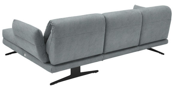 ECKSOFA  in Flachgewebe Hellblau  279-327/176-217 cm  - Schwarz/Hellblau, Design, Textil/Metall (279-327/176-217cm) - Dieter Knoll