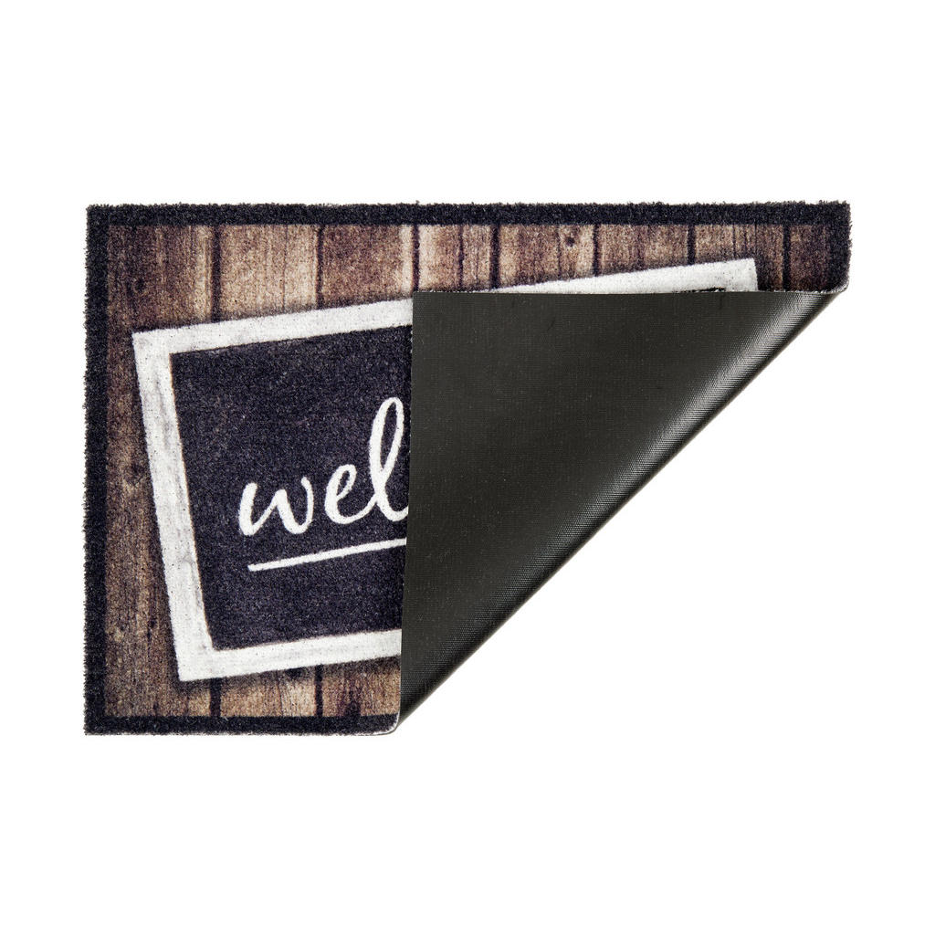 Thumbnail - Schöner Wohnen FUßMATTE Deco Brush, Schwarz, Weiß, Textil, Schriftzug, rechteckig, 50x70 cm, rutschfest, schmutzabweisen...