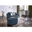 2-SITZER-SOFA in Plüsch Dunkelblau - Creme/Schwarz, MODERN, Kunststoff/Textil (177/86/105cm) - Hom`in