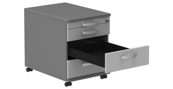 ROLLCONTAINER Anthrazit, Grau, Alufarben - Anthrazit/Alufarben, KONVENTIONELL, Holzwerkstoff/Metall (42,7/54,4/60cm) - Moderano