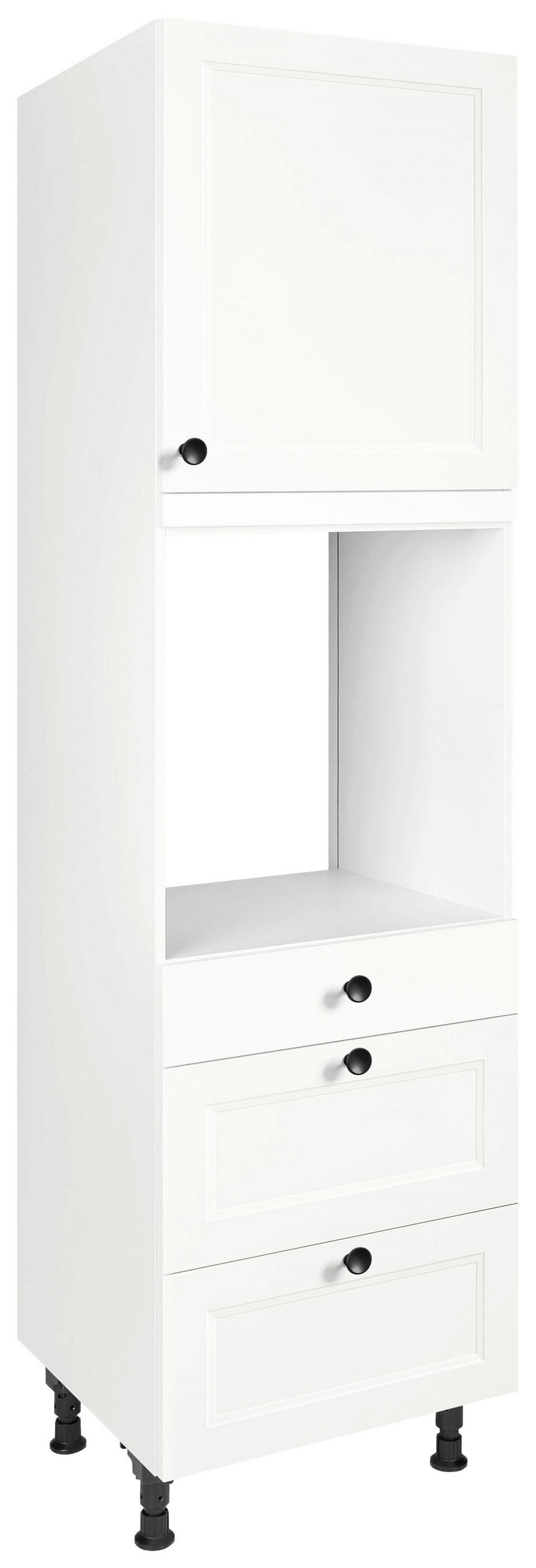 GERÄTEUMBAUSCHRANK 60/216,6/58 cm  in Weiß  - Schwarz/Weiß, MODERN, Holzwerkstoff/Metall (60/216,6/58cm) - Nobilia