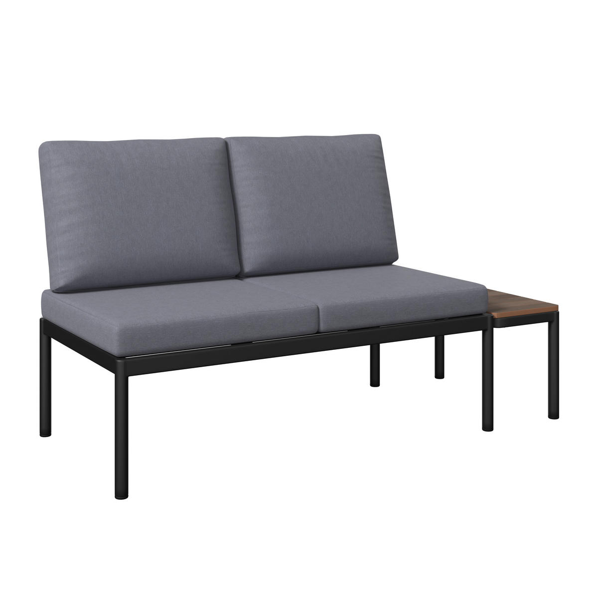LOUNGEGARNITUR Aluminium  - Dunkelgrau/Naturfarben, MODERN, Kunststoff/Textil (134/70/68cm) - Ambia Garden