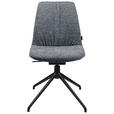 STUHL  in Aluminium Bouclé Metall, Textil  - Dunkelgrau/Alufarben, Design, Textil/Metall (46/81,5-84,5/55cm) - Johann Jakob