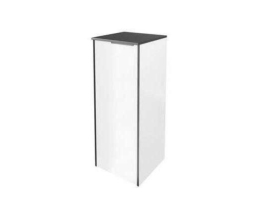 MIDISCHRANK 32,8/82,2/33 cm  - Weiß Hochglanz/Schwarz, Basics, Glas/Holzwerkstoff (32,8/82,2/33cm) - Voleo