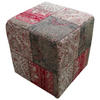 POUF in Grau, Rot, Beige Textil  - Beige/Rot, Design, Textil (42/42/45cm) - Kayoom