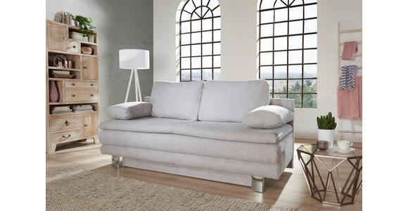 SCHLAFSOFA in Beige  - Chromfarben/Beige, Design, Textil/Metall (194/96/86cm) - Novel