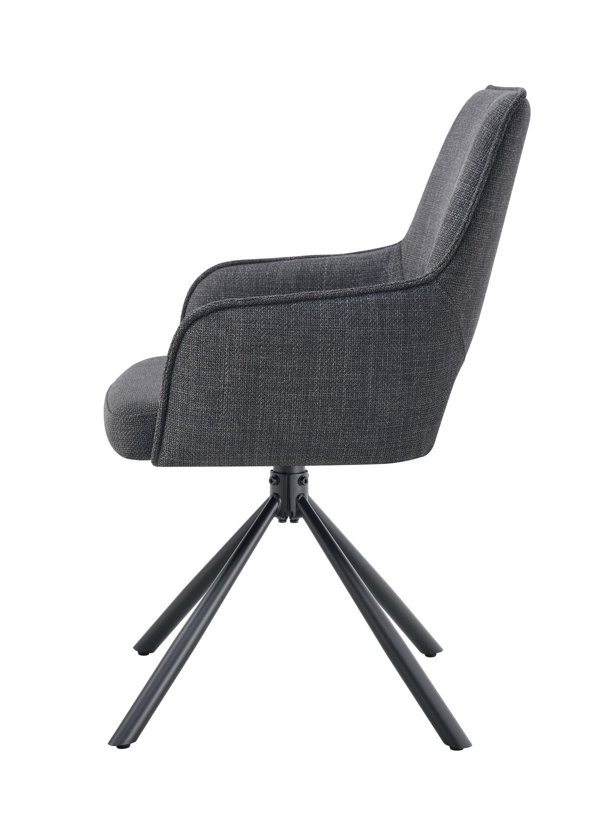 ARMLEHNSTUHL-SET 2 Stück  in Webstoff  - Anthrazit, MODERN, Textil/Metall (57/91/64cm) - MID.YOU