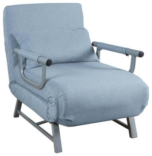 SCHLAFSESSEL Flachgewebe Blau    - Blau/Grau, MODERN, Textil/Metall (64/95/78cm) - MID.YOU