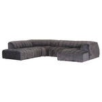 ECKSOFA in Samt Grau  - Schwarz/Grau, MODERN, Kunststoff/Textil (270/328/180cm) - Carryhome