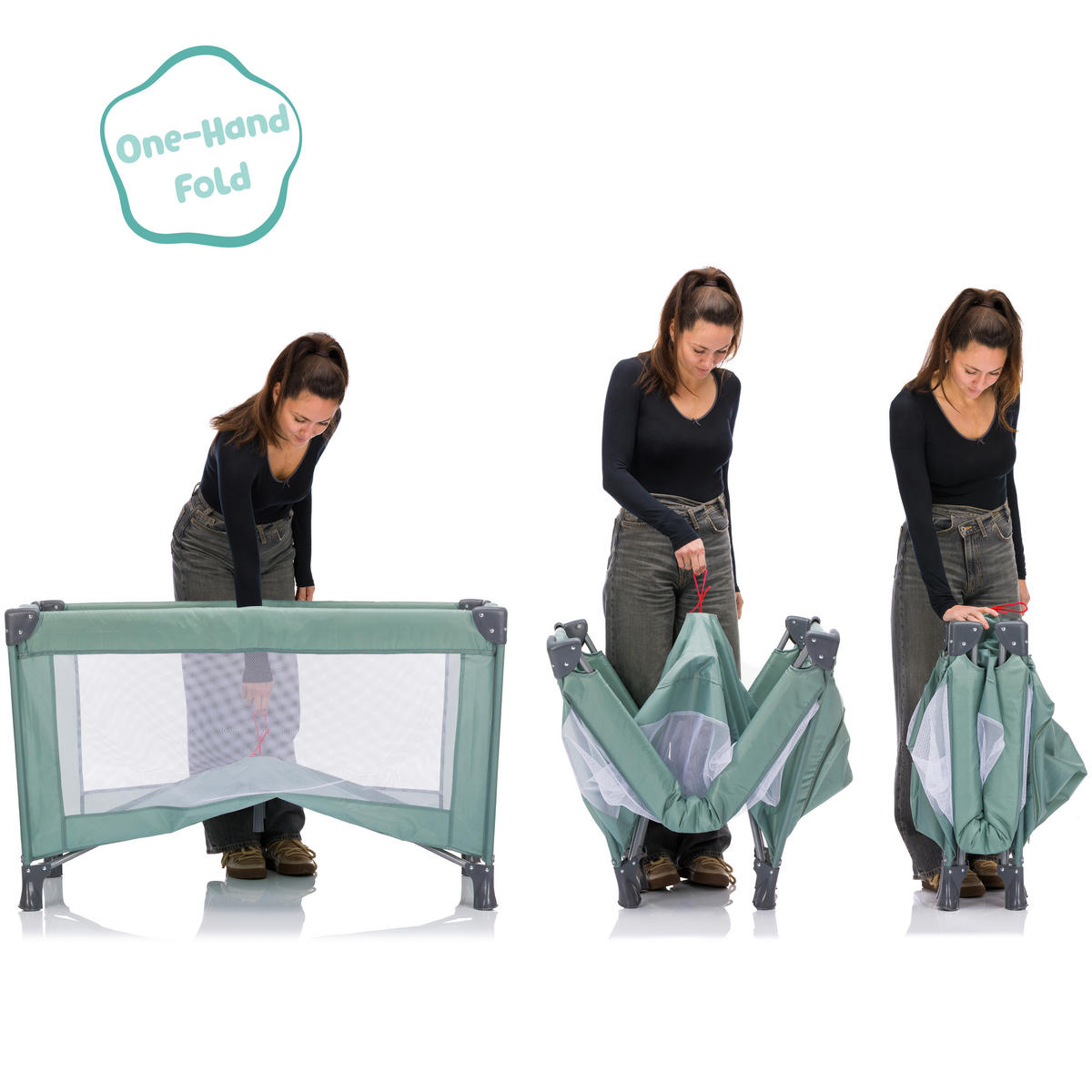 REISEBETT Türkis  - Türkis, Basics, Textil/Metall (120/60/76cm) - Fillikid