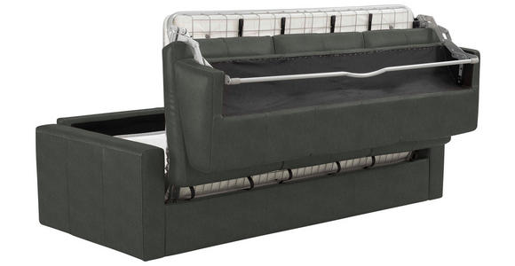 SCHLAFSOFA Bard in Echtleder Dunkelgrau  - Dunkelgrau/Schwarz, KONVENTIONELL, Leder/Kunststoff (206/81/96cm) - Novel