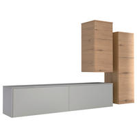 WOHNWAND 3-teilig  in Eichefarben, Hellgrau, Hellbraun  234/174/37 cm  - Hellbraun/Eichefarben, Design, Holzwerkstoff (234/174/37cm) - Celina Home