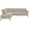 ECKSOFA in Struktur Beige  - Beige/Schwarz, Modern, Textil/Metall (235/275cm) - Cantus