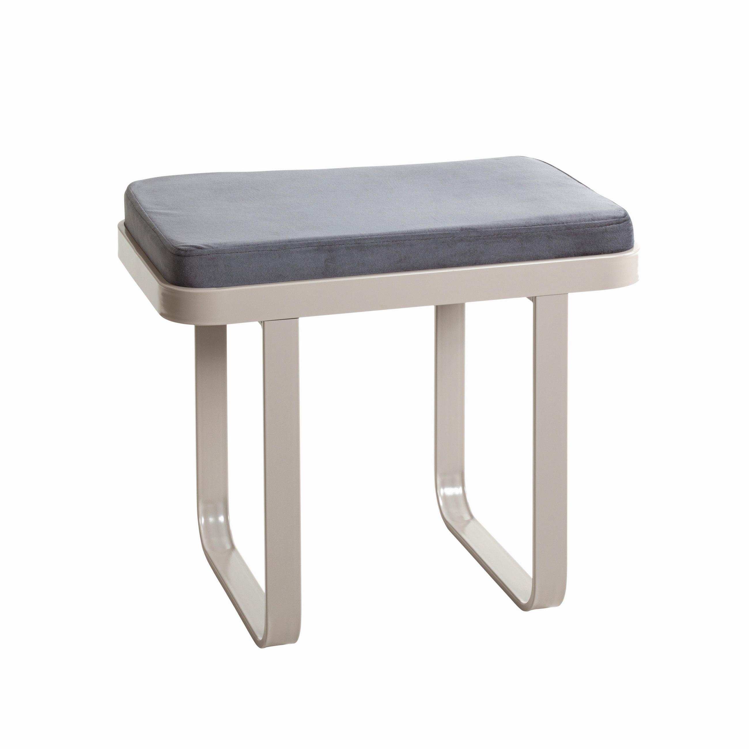 HOCKER Samt Anthrazit, Kaschmir  - Kaschmir/Anthrazit, KONVENTIONELL, Textil/Metall (56/48/36cm)