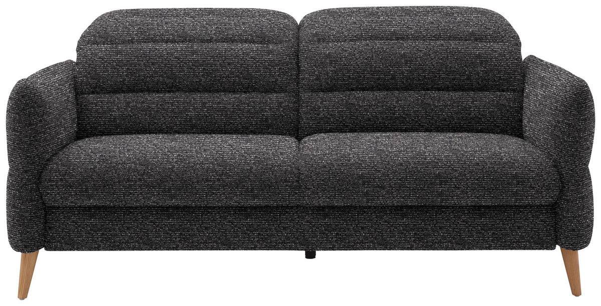 2-SITZER-SOFA in Webstoff Dunkelgrau  - Eiche Bianco/Dunkelgrau, Design, Holz/Textil (192-220/85-106/98-112cm) - Dieter Knoll