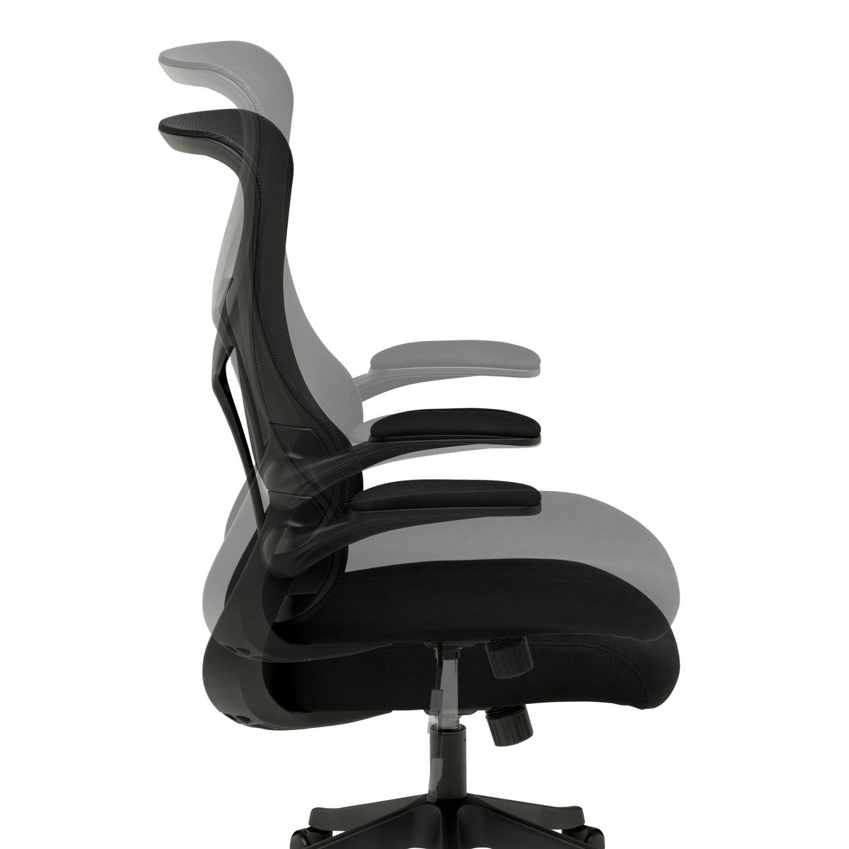 DREHSTUHL  in Netzbespannung Schwarz  - Schwarz, MODERN, Holz/Kunststoff (65/108/116/66cm) - MID.YOU