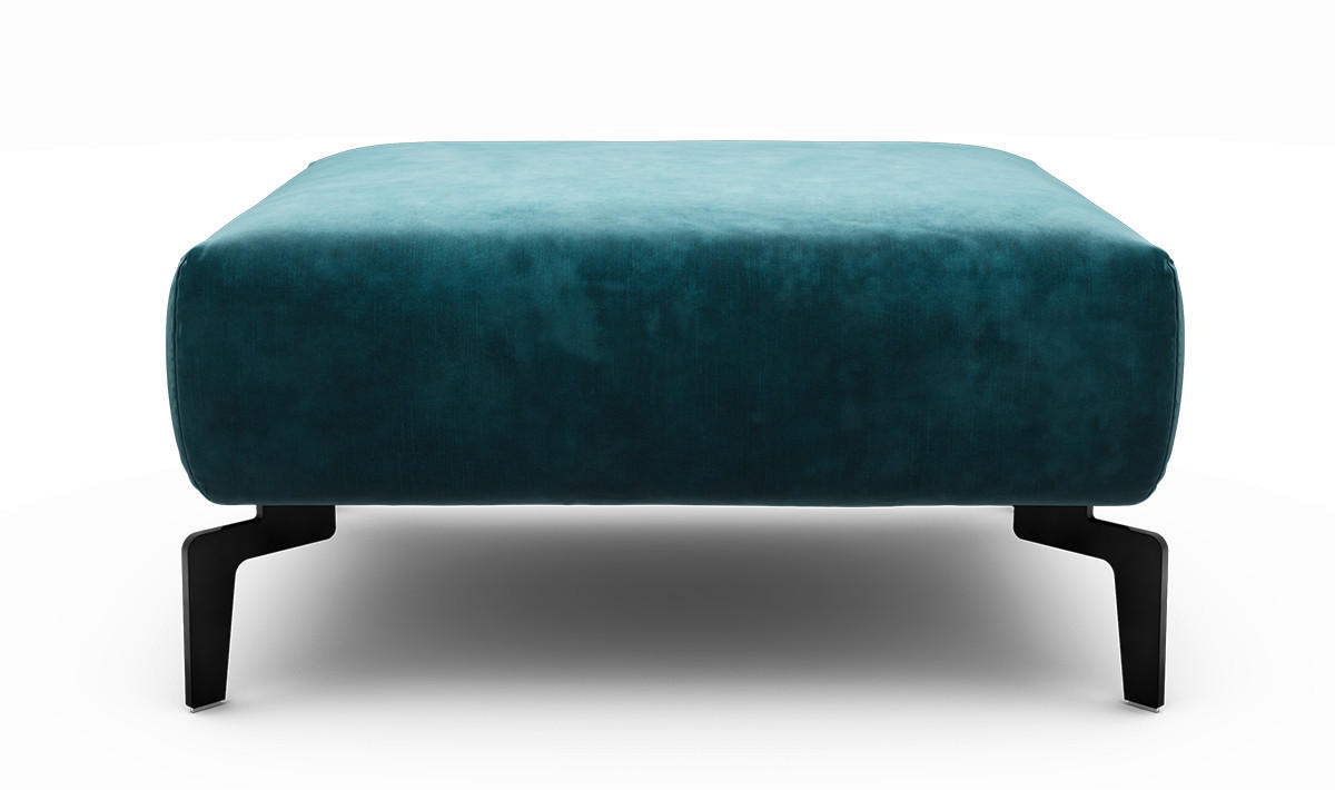 HOCKER Samt Blau  - Blau/Schwarz, Design, Textil/Metall (90/70/46cm) - SENSOO