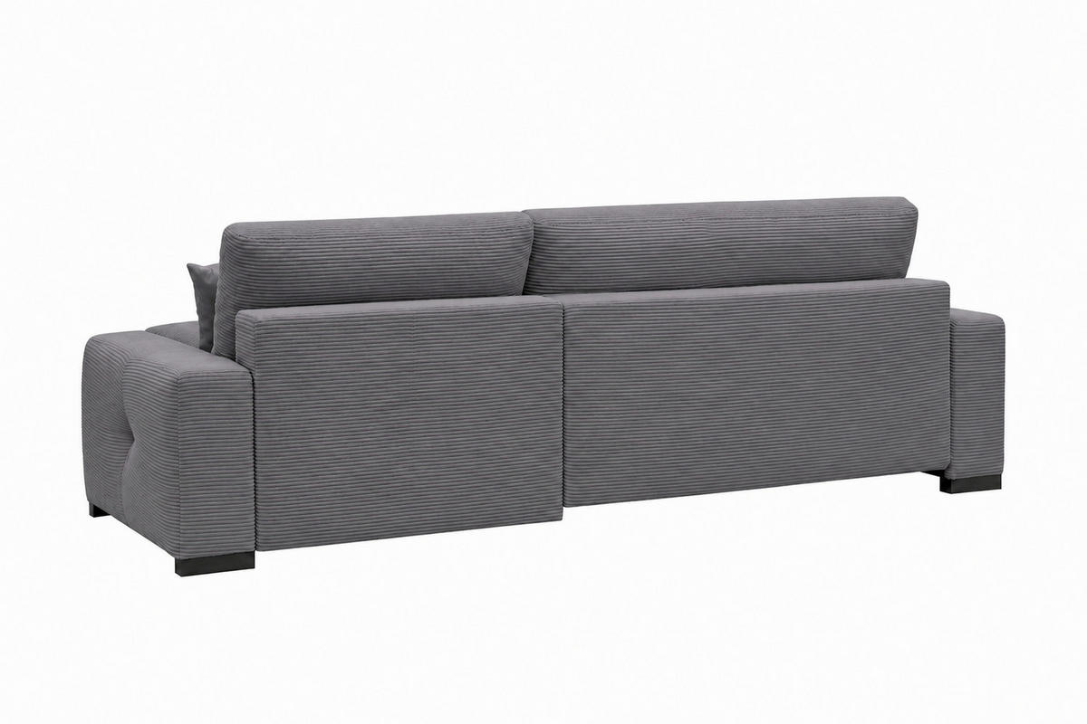 ECKSOFA  Cord Grau  - Schwarz/Grau, Basics, Holz/Holzwerkstoff (284/184cm) - MID.YOU