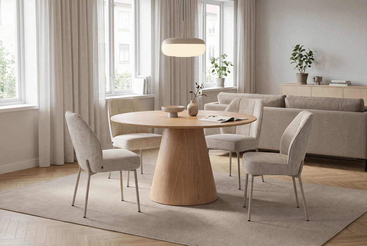 STUHL-SET 2 Stück  Chenille  Beige  - Beige, MODERN, Textil/Metall (48/84/62cm) - MID.YOU