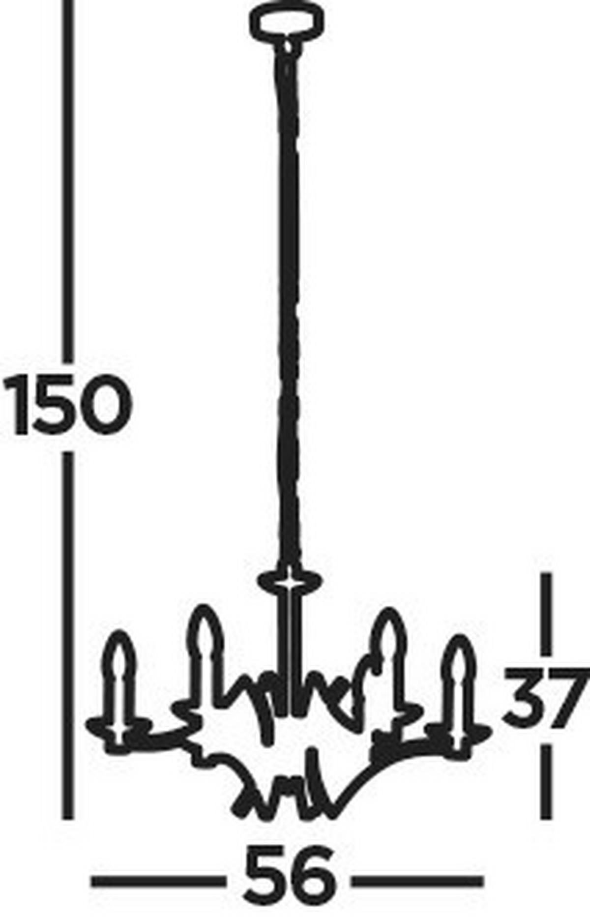 KRONLEUCHTER Ascout 56/150 cm   - Messingfarben, Design, Metall (56/150cm) - Searchlight