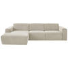 ECKSOFA Naturfarben Feincord  - Schwarz/Naturfarben, Design, Kunststoff/Textil (174/302cm) - Beldomo Style