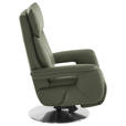 RELAXSESSEL in Leder Grün  - Edelstahlfarben/Grün, Design, Leder/Metall (78/112/85cm) - Cantus