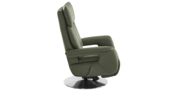 RELAXSESSEL in Leder Grün - Edelstahlfarben/Grün, Design, Leder/Metall (78/112/85cm) - Cantus