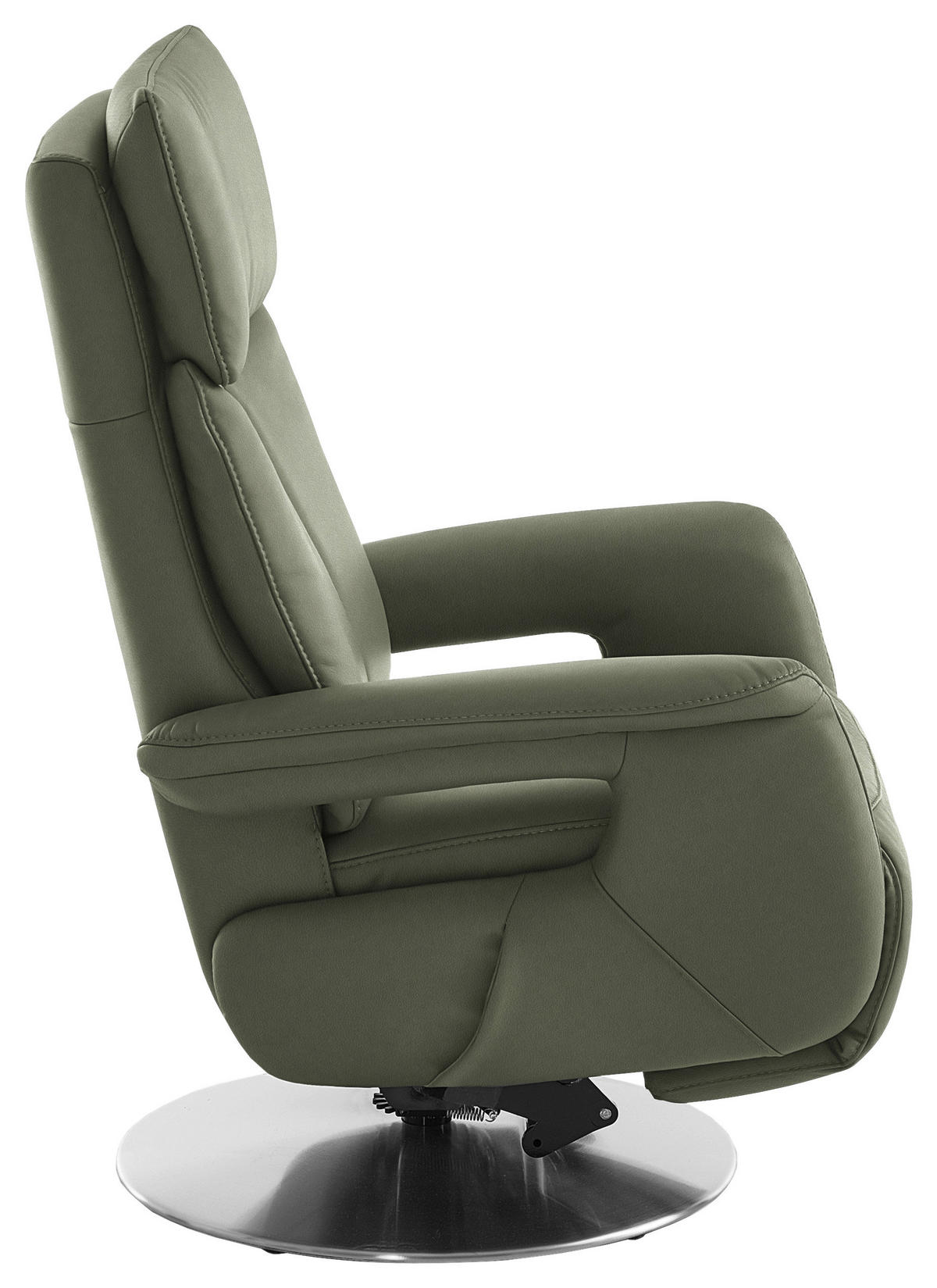 RELAXSESSEL in Leder Grün  - Edelstahlfarben/Grün, Design, Leder/Metall (78/112/85cm) - Cantus