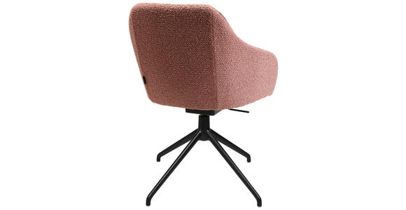 ARMLEHNSTUHL in Aluminium Flachgewebe - Schwarz/Rosa, Design, Textil/Metall (58/81,5-84,5/60cm) - Johann Jakob