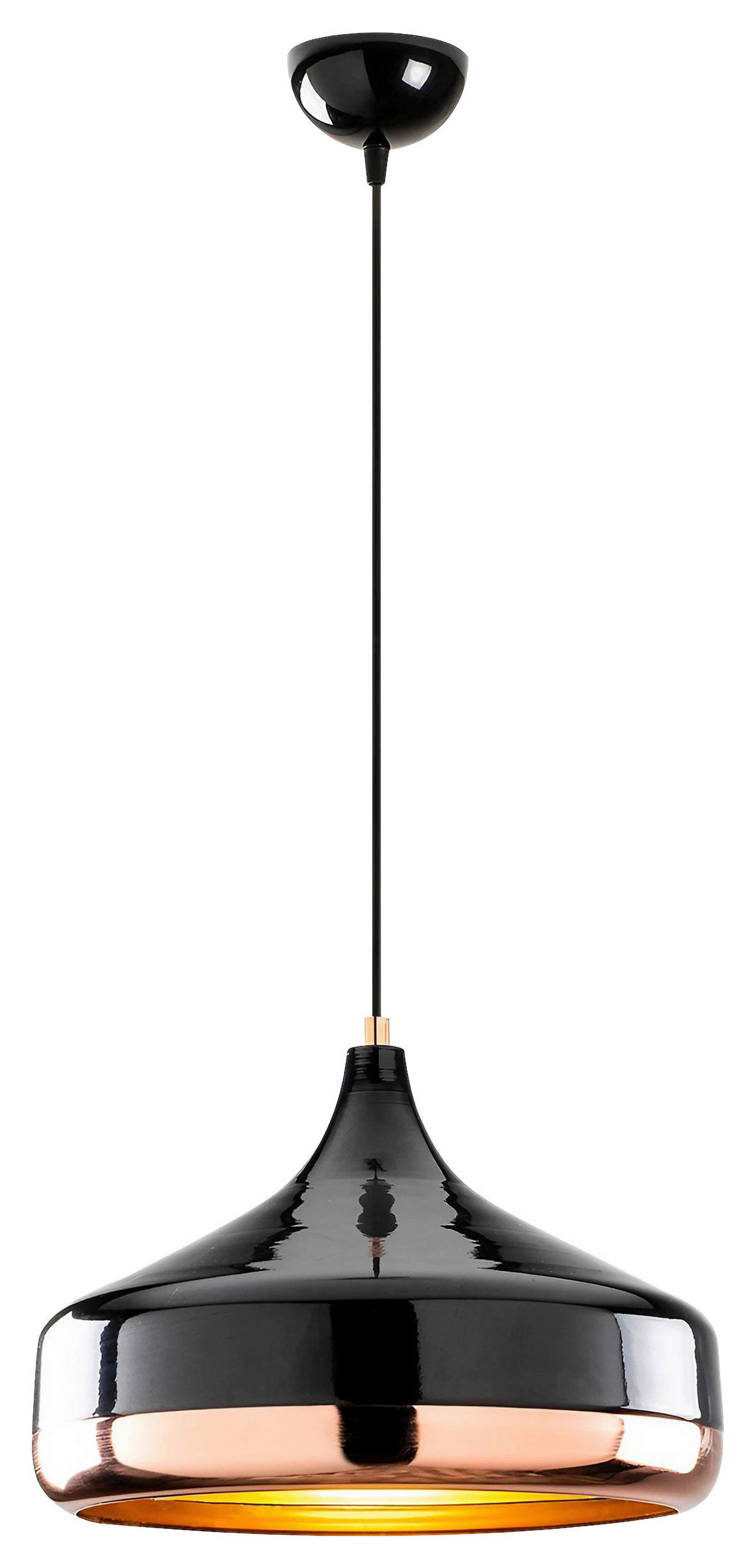 ZÁVĚSNÉ SVÍTIDLO, 36/122 cm  - barva růžového zlata/černá, Design, kov (36/122cm) - P & B
