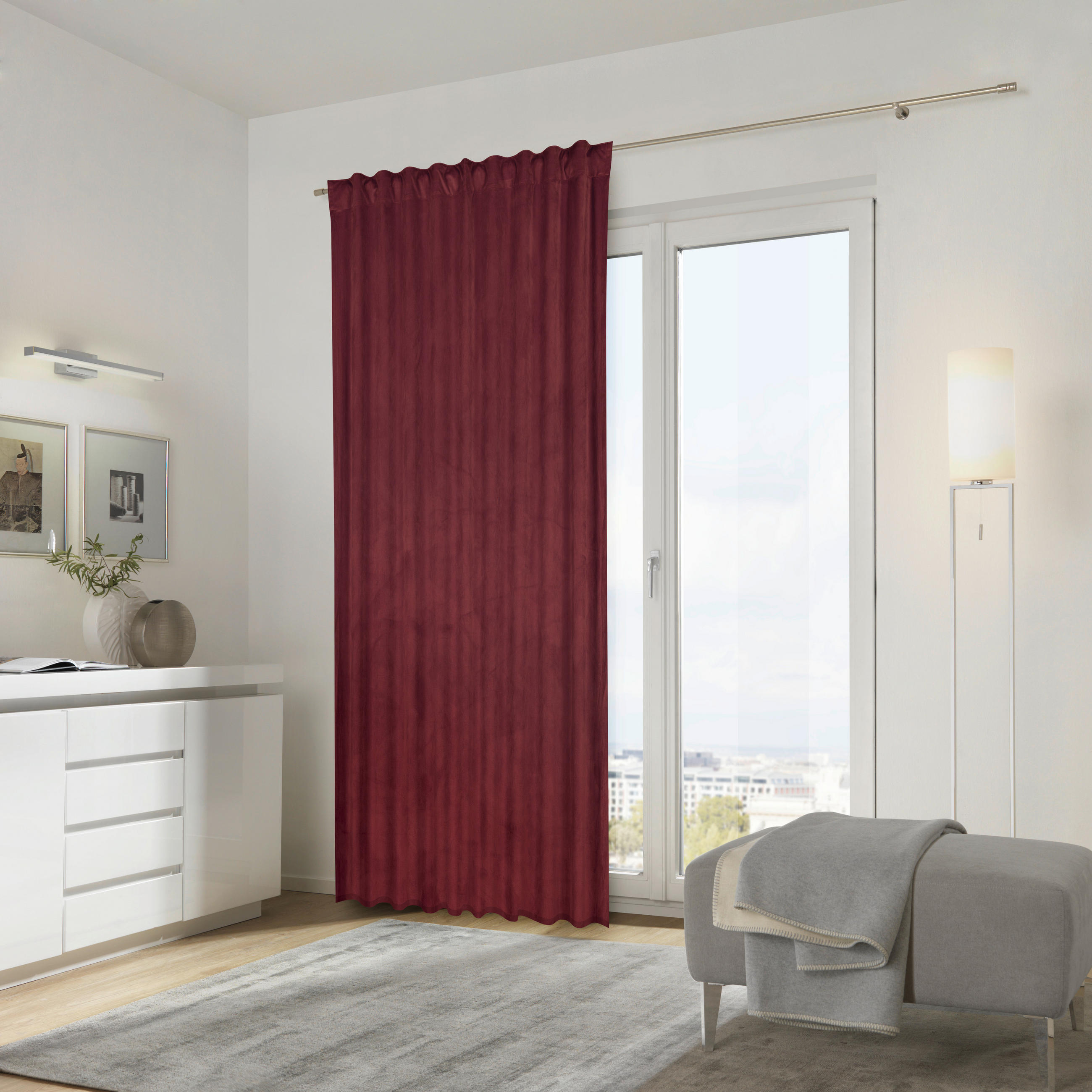 FERTIGVORHANG ZENATO blickdicht 135/245 cm - Bordeaux, KONVENTIONELL, Textil (135/245cm) - Ambiente
