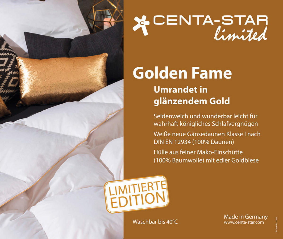DAUNENDECKE  Golden Fame  155/220 cm   - Weiß, Basics, Textil (155/220cm) - Centa-Star