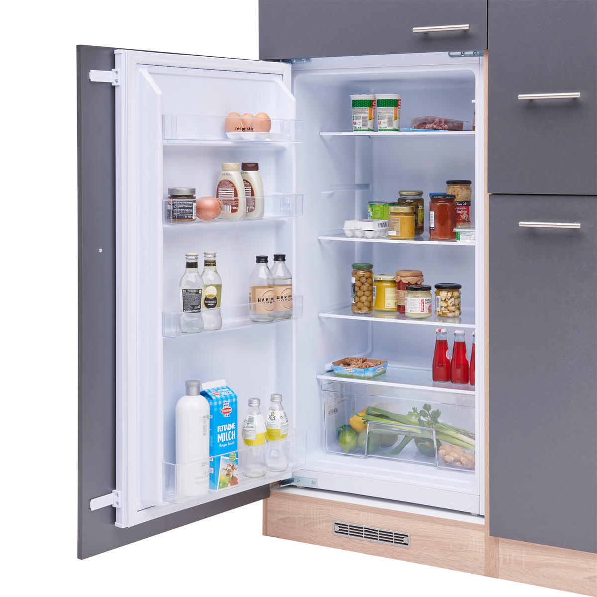 KÜCHENBLOCK 310 cm   in Grau, Eichefarben  - Eichefarben/Grau, Basics, Holzwerkstoff (310cm) - Respekta