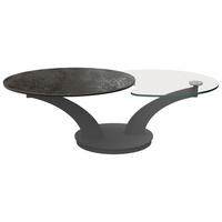 COUCHTISCH Klarglas, Kristallglas 140-82/82/44 cm rund Schwarz  - Schwarz, Design, Glas/Keramik (140-82/82/44cm) - Naos