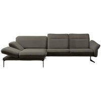 ECKSOFA in Webstoff Graubraun  - Anthrazit/Graubraun, Design, Textil/Metall (203/299cm) - Himolla